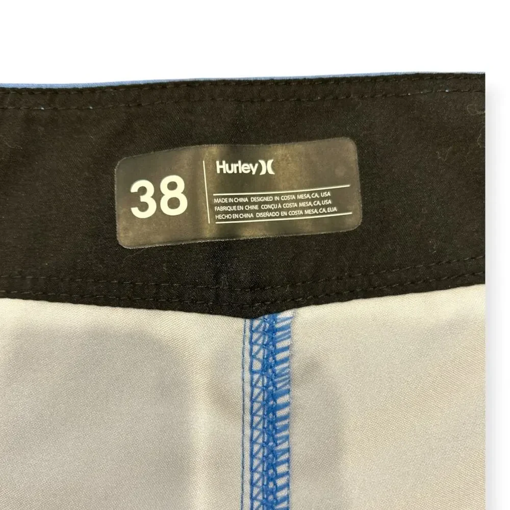 Hurley Mens Blue Striped Board Swim Shorts Size 38